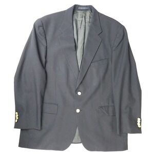 Polo University Club Men's Navy Blue Metal Gold Button Blazer Sz 46R